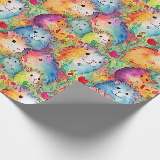 Schattige cavia-patroon cadeaupapier (Hoek)