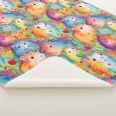 Schattige cavia-patroon sherpa deken (3/4)