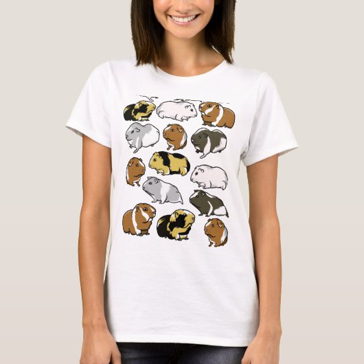 Schattige cavia patroon t-shirt (Voorkant)
