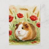 Schattige cavia poppy flowers Briefkaart (Voorkant)