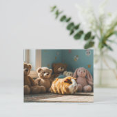 Schattige cavia teddybeer Speelgoed Briefkaart (Staand voorkant)