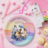 Schattige cavia's  Afbeelding Happy Birthday Papieren Bordje (Feest)