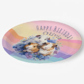 Schattige cavia's  Afbeelding Happy Birthday Papieren Bordje (Gekanteld)