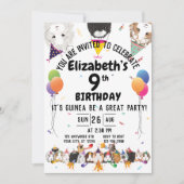 Schattige cavia's & ballonnen verjaardagsfeestje kaart (Voorkant)