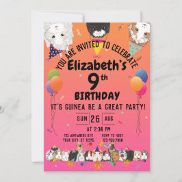 Schattige cavia's & ballonnen verjaardagsfeestje kaart