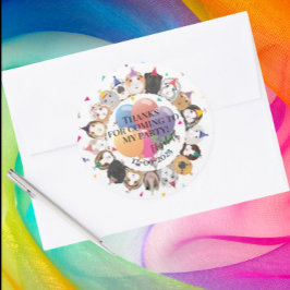 Schattige cavia's & ballonnen verjaardagsfeestje ronde sticker