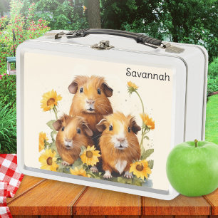 Schattige Cavia's Bloemen Mooie Huisdier Dier Them