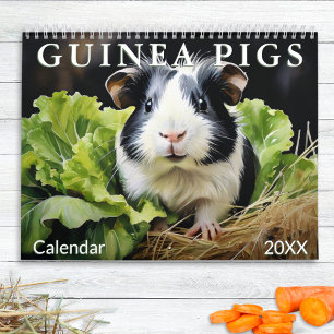 Schattige Cavia's Dierenliefhebbers Aquarel Maande Kalender