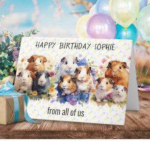 Schattige Cavia's Gefeliciteerd van Ons Allen Kaart