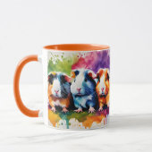 Schattige cavia's met kleurspatten mok (Links)