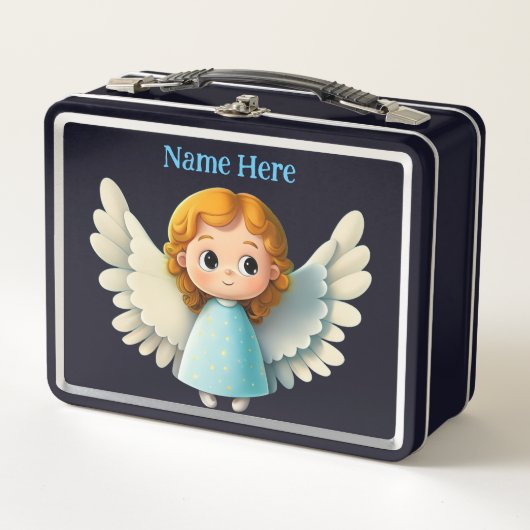 Schattige Celestial Angel Meisje w / Wings Cartoon (Voorkant)