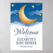 Schattige Celestial Moon and Stars Baby shower Poster (Voorkant)