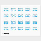 Schattige Cello Music Personeel blauw Ronde Sticker (Vel)