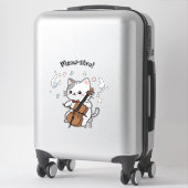 Schattige Cellokat Muzikant Sticker (Koffer)