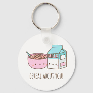 Schattige Cereal Graan Over Jouw Liefde Woordspeli Sleutelhanger