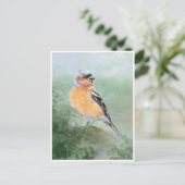 Schattige Chaffinch, Waterverf Vogel Collectie Briefkaart (Staand voorkant)