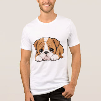 Schattige Chagrijnige Engelse Bulldog Puppy - Droe Tri-Blend Shirt