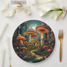 Schattige champignons papier bord