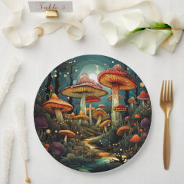 Schattige champignons papier bord