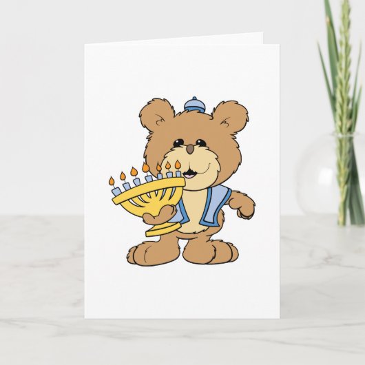 schattige Chanukah hanukkah Menorah teddybeer Feestdagen Kaart (Voorkant)