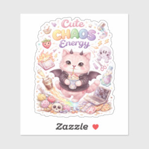 Schattige Chaos Energie Cartoon Op-maat Vinyl Stic Sticker