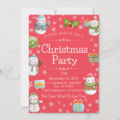 Schattige Charmant Winter Sneeuwman Kerstfeest Kaart (Voorkant)