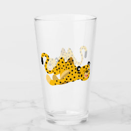 Schattige charmante cartoon jachtluipaard glas