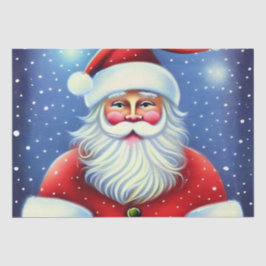 Schattige charmante retro vintage kerstman decoupa tissuepapier