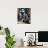Schattige Chartreux Cat Art Print Poster (Thuiskantoor)