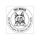 Schattige Chartreux Cat Retouradres Rubberstempel (Afrduk)