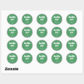 Schattige Checkerboard Roze Groen 21e Verjaardag C Ronde Sticker (Vel)