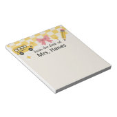 Schattige Checkerboard Teacher Gepersonaliseerd No Notitieblok (Schuin)