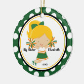 Schattige Cheerleader Oudere Zus Kerst Ornament (Links)