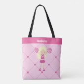 Schattige Cheerleader Roze Harten Custom Blond Mei Tote Bag (Achterkant)