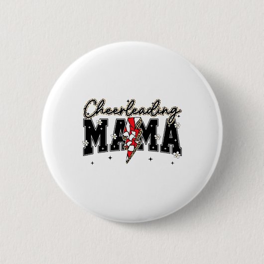 Schattige Cheerleading Mama Bliksem Game Day Seizo Ronde Button 5,7 Cm (Voorkant)