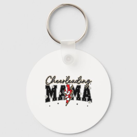 Schattige Cheerleading Mama Bliksem Game Day Seizo Sleutelhanger (Voorkant)