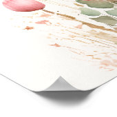 Schattige Cheeta Welp Pastel Waterverf Lente Bloem Poster (Hoek)