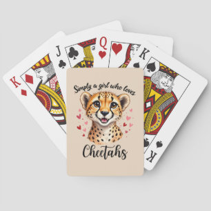 Schattige Cheetaa Liefhebber Natuur Kunst met Hart Pokerkaarten