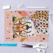 Schattige Cheetah Roze Gouden Pop Art Decoupage Tissuepapier (Craft)