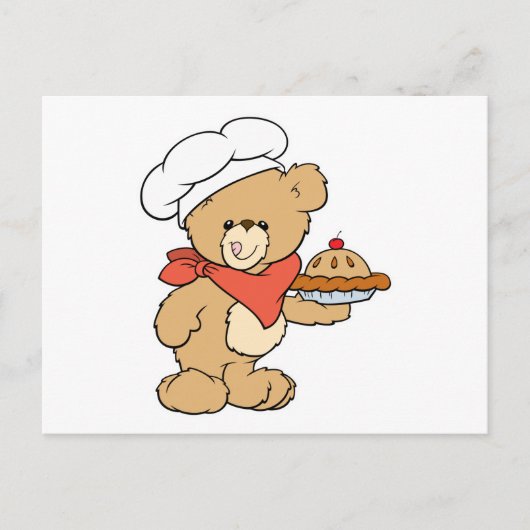 Schattige Chef Bakker Beer Briefkaart (Voorkant)
