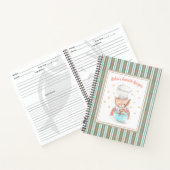 Schattige Chef Beer Waterverf Illustratie Recept Notitieboek (Binnen)