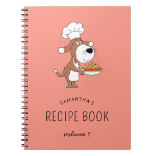 Schattige Chef Cook Dog Puppy Familie Recept Boek Notitieboek