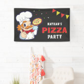 Schattige Chef Kinder Pizza Verjaardagsfeestje Spandoek (Insitu)
