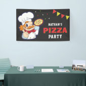 Schattige Chef Kinder Pizza Verjaardagsfeestje Spandoek (Beurs)