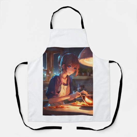 Schattige chef-kok Anime Schort - Schattige meisje (Voorkant)