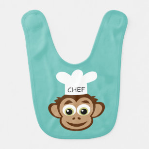 Schattige Chef Monkey cartoon Baby slabbetje schor