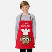 Schattige Chef Monkey cartoon keuken schort voor k (Gedragen)