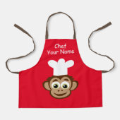 Schattige Chef Monkey cartoon keuken schort voor k (Voorkant)