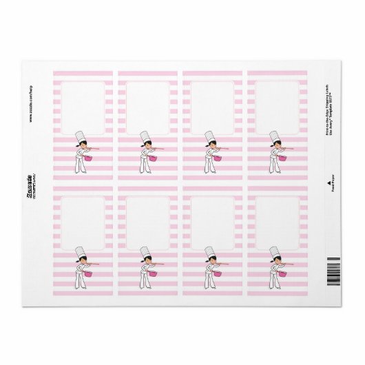 Schattige Chef Motif Canning Jar Label (Full Sheet)