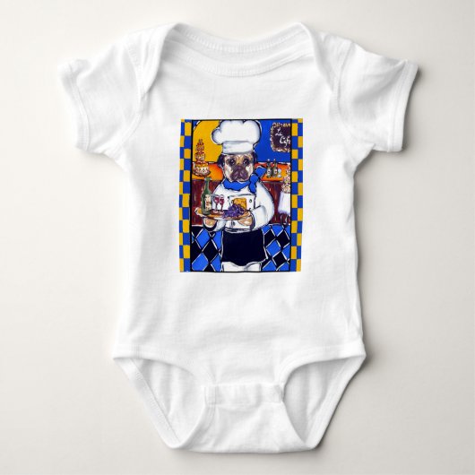 Schattige Chef Pug Romper (Voorkant)